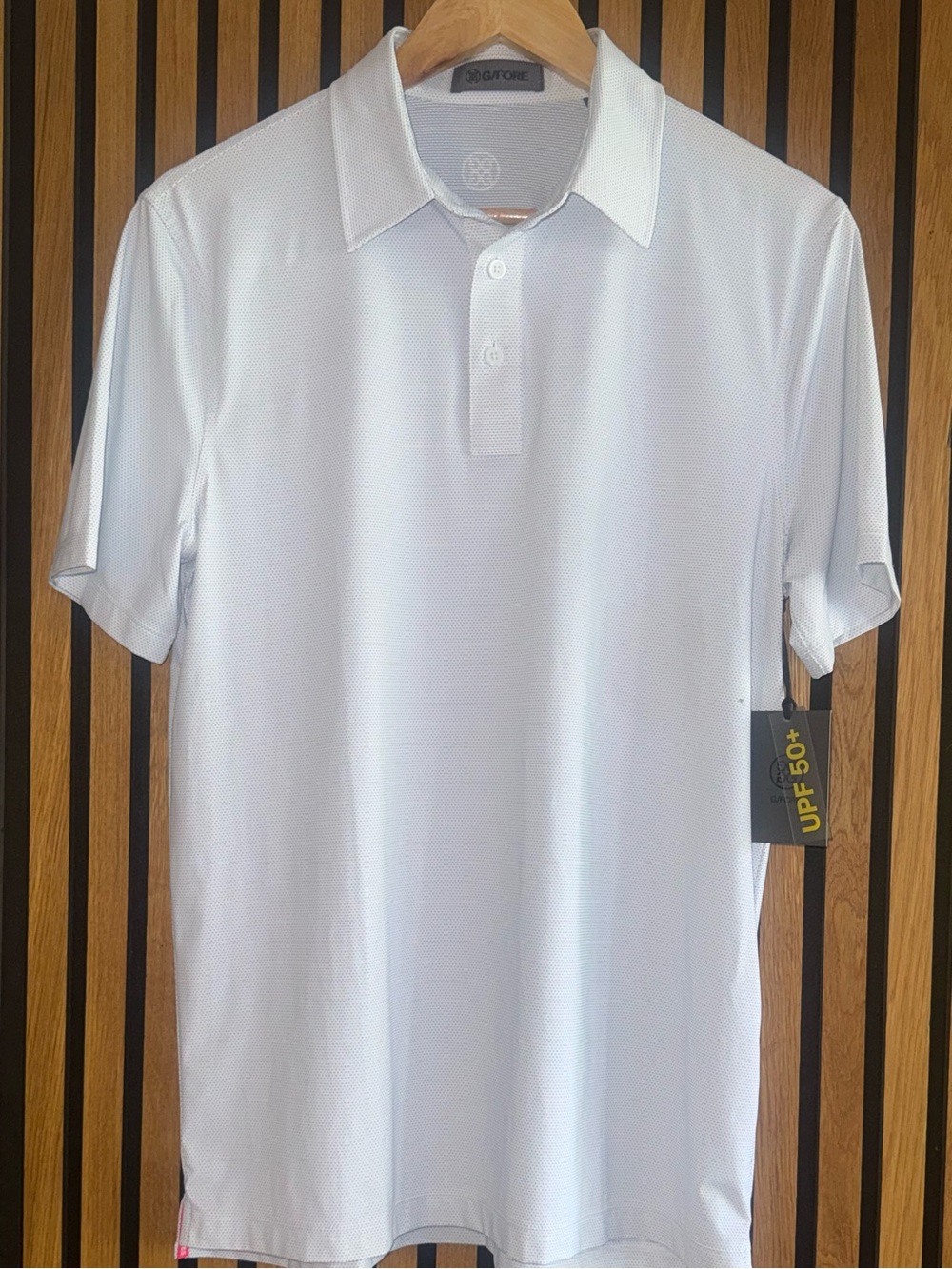 NWT G/FORE Fine Stretch Jacquard Golf Polo in “White Twilight”